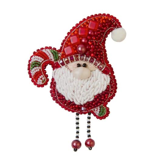 Charivna Mit Crystal Art Beadwork Gnome Brooch Kit